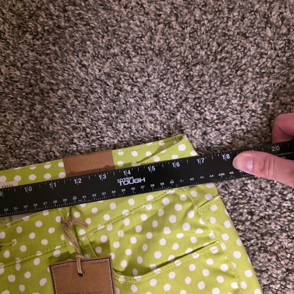 Coldwater Creek Seeing Spots Ankle Jeans Lime Green Polka Dot Womens 14 NWT - Picture 4 of 7